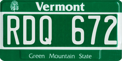 VT license plate RDQ672