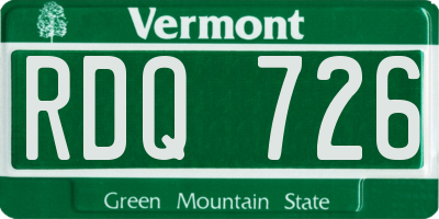 VT license plate RDQ726