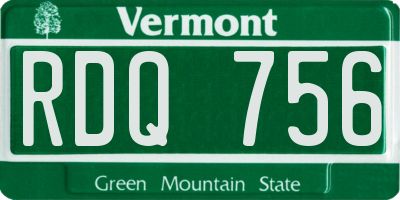 VT license plate RDQ756