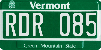 VT license plate RDR085