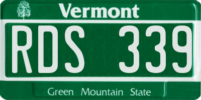 VT license plate RDS339