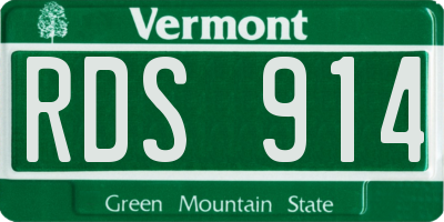 VT license plate RDS914