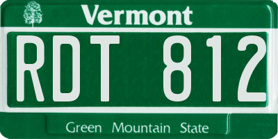 VT license plate RDT812
