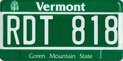 VT license plate RDT818