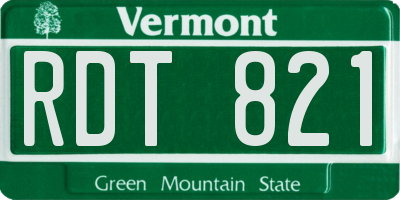 VT license plate RDT821
