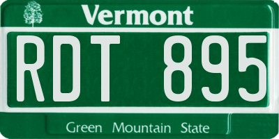 VT license plate RDT895