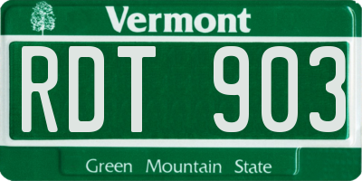 VT license plate RDT903