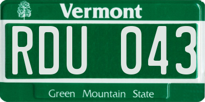 VT license plate RDU043