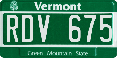 VT license plate RDV675