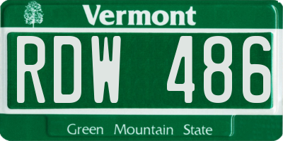 VT license plate RDW486