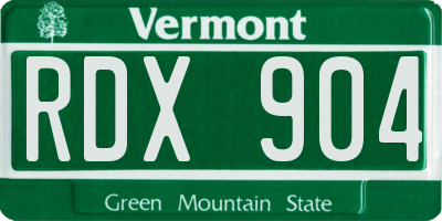 VT license plate RDX904