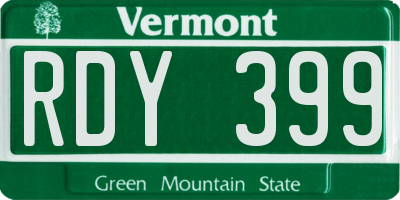 VT license plate RDY399