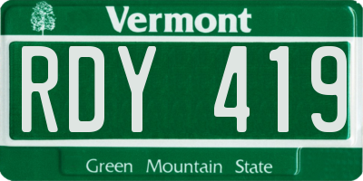 VT license plate RDY419