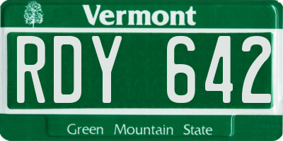 VT license plate RDY642