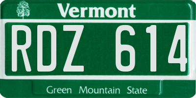 VT license plate RDZ614