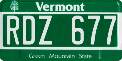 VT license plate RDZ677