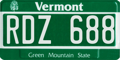 VT license plate RDZ688
