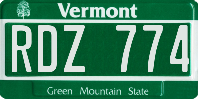 VT license plate RDZ774