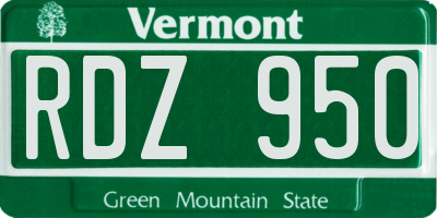 VT license plate RDZ950