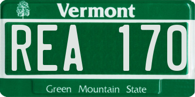 VT license plate REA170