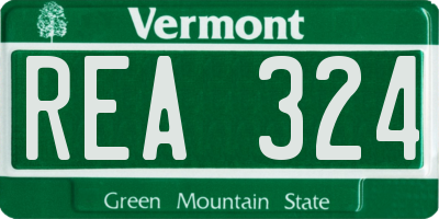 VT license plate REA324