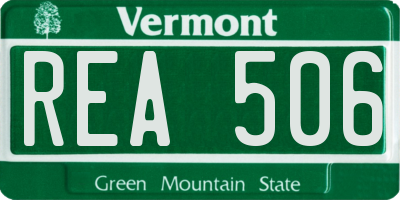 VT license plate REA506