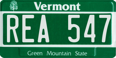 VT license plate REA547