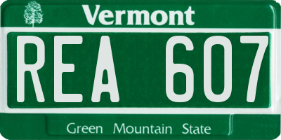 VT license plate REA607