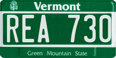 VT license plate REA730