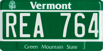 VT license plate REA764