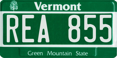 VT license plate REA855