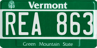 VT license plate REA863