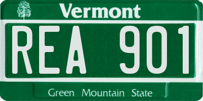 VT license plate REA901