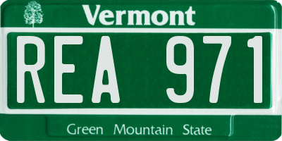 VT license plate REA971