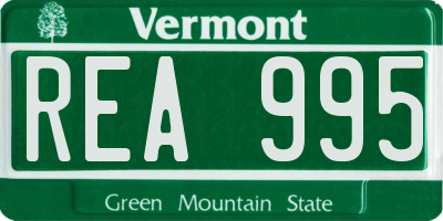 VT license plate REA995
