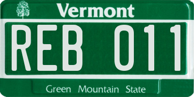 VT license plate REB011