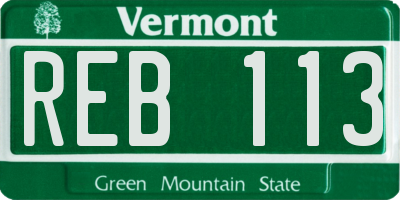 VT license plate REB113