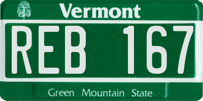 VT license plate REB167