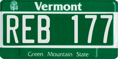 VT license plate REB177
