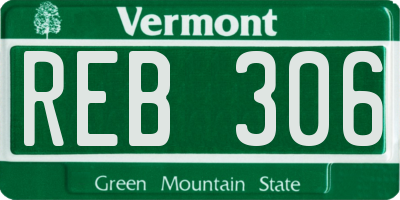 VT license plate REB306