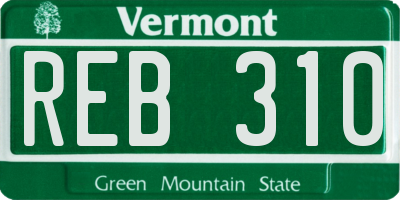 VT license plate REB310