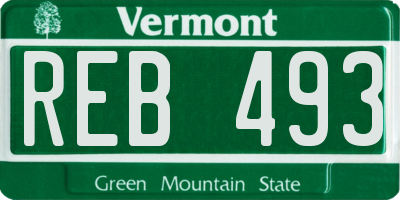 VT license plate REB493