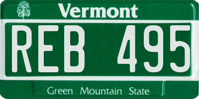 VT license plate REB495