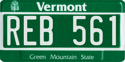 VT license plate REB561