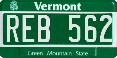 VT license plate REB562