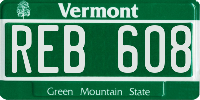 VT license plate REB608