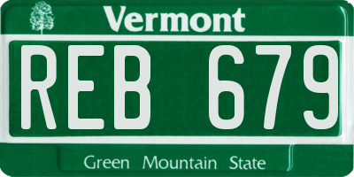 VT license plate REB679
