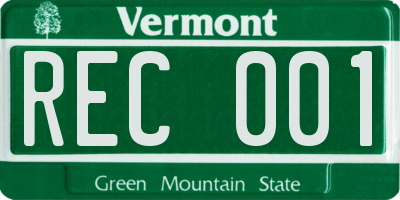 VT license plate REC001
