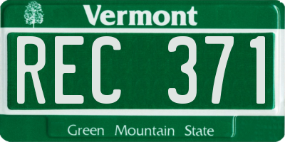 VT license plate REC371