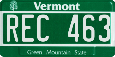 VT license plate REC463